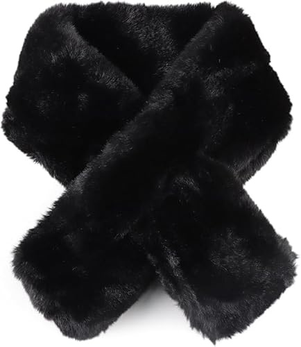 XIABYAYU Écharpe pour Femme, Écharpe pour Femme Hiver, Écharpes Peluche Femmes, Convient Aux Femmes Et Aux Filles pour Rester Au Chaud En Hiver, Idéal pour Noël/Noir