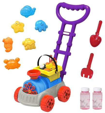 Xijobido Tosaerba per Bolle | Divertente Spruzzatore Elettrico Automatico A Spinta Per Soffiare - Tagliaerba Bolle per Bambini,Per Bambini Ragazze Ragazzi Festa Compleanno Natale Pasqua Esterno