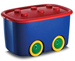 Keter scatola giochi per bambini con ruote Funny Box L - 58X38,5X32H Arlecchino