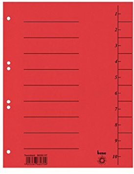 Blad avskiljningsblad, A4 röd