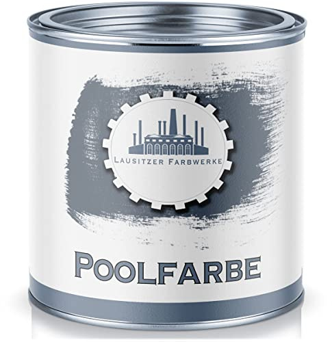 poolfärg traditionell poolfärg poolbeläggning betongfärg vattentät i blå vit grå grön sjögrön ljusgrå antracitgrå (30 kg, Blå) Lausitzer Farbwerke
