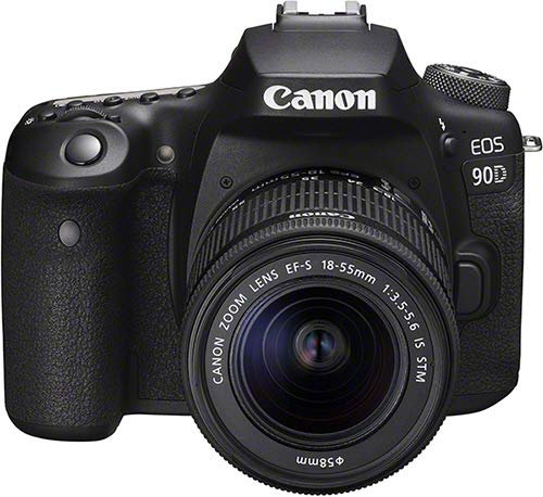 Cámara réflex digital EOS 90D APS-C Canon con objetivo EF-S 18-55mm F4-5.6 IS STM | 32,5 megapíxeles, disparos en serie de hasta 11 fps, vídeo 4K, Dual Pixel AF y Wi-Fi y Bluetooth