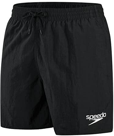 Speedo Herren-Badehose, 40,6 cm, schnell trocknend, bequeme Passform, klassischer Stil, Kordelzug in der Taille, Schwarz/Weiß, XL