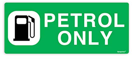 Pack of 1 Petrol Sticker Car (60 x 25 mm) Waterproof Petrol Sticker for Fuel Cap Self Adhesive Stickers for Car Bus Taxi Sara Prints®