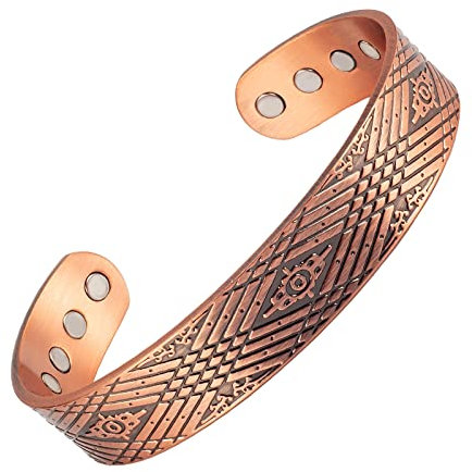 Magnetarmband für Herren, rotes Kupfer, Retro, europäischer und amerikanischer Stil, Kupferarmband für Männer