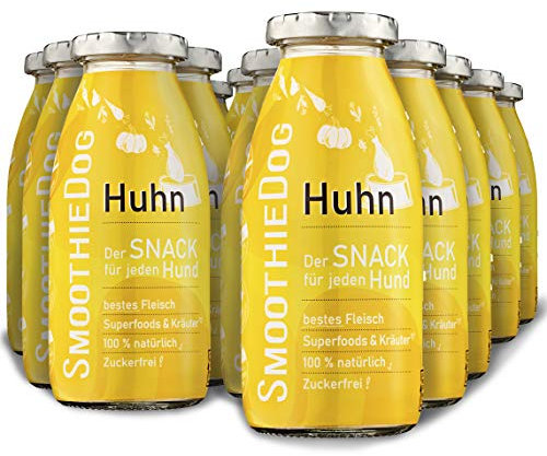 Hunde Smoothie SmoothieDog 12er Huhn - Flüssiges Hundeleckerli - Zucker- & glutenfrei - je 250ml