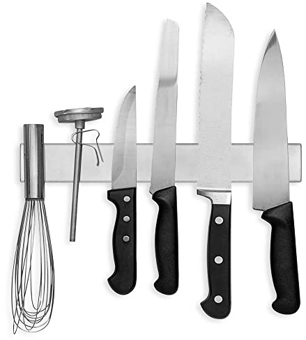 Modern Innovations, Barra magnética de acero inoxidable para sujetar cuchillos y utensilios de cocina, de 30,5 cm, multiusos, soporte para herramientas, organizador de suministros de arte y del hogar