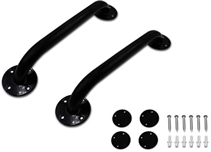 PEPE Mobility Barre d’Appui Douche et WC (30 cm, x2 Unités), Sécurité Salle de Bain, Poignée Handicapé, Antidérapante, Époxy Noir
