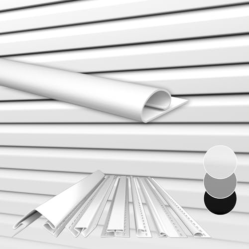 HEXIM Siding Fassadenpaneele außen Fassadenverkleidung wetterfest Kunststoffpanelee PVC-U Verkleidung Außenwand Hausverkleidung UV-beständig - (Abschlussprofil weiß)