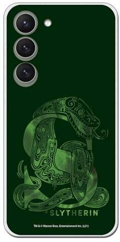 Personalaizer Schutzhülle kompatibel mit Samsung Galaxy S23, offizielles Lizenzprodukt, Harry Potter aus flexiblem TPU-Silikon, transparent, mit Slytherin-Design – Harry Potter