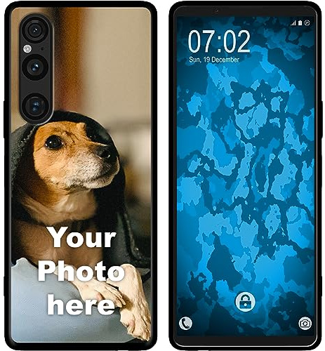 PhoneNatic personalisierte Handyhülle für Sony Xperia 1 V Custom Case Schwarz zum selbst gestalten mit eigenem Foto Bild Text individuell