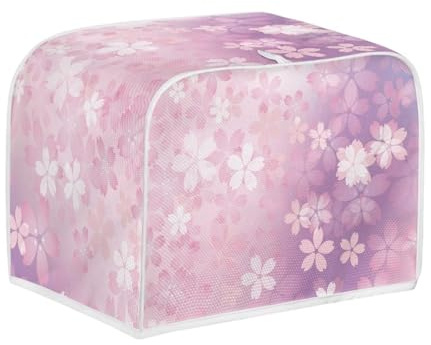 Kuiaobaty Pink Sakura Flowers Cover for Toaster Cherry Floral Kitchen Appliances Cover with Hook,M