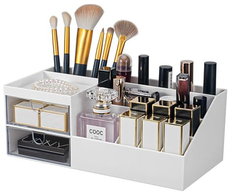 MumdoYAL Make Up Organizer，Schminktisch Organizer，Kosmetik Organizer with Drawers, Makeup Organizers for Dresser, Bathroom，Bedroom