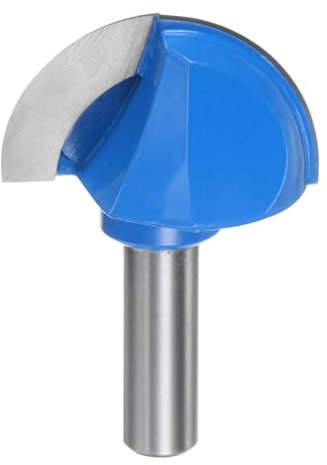 sourcing map Router Bit Core Box 1/2 Shank 2 Inch Cutting Dia. Round Nose Router Bit 2 Flutes Carbide Cove Box Cutter for Carpentry Woodworking Milling Cutter Tool