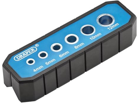 Draper 20229 Drill Guide, 4/5/6/8/10/12mm Drill Block, Angle Drill Guide
