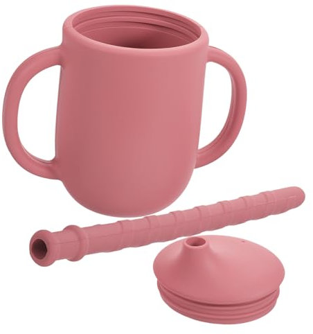 IMIKEYA Tasse d'eau en silicone entraînement paille enfant en âge gobelet tasse d'eau pour bébé tasse à eau à double anse tasses de 4 ans tasse pour les enfants Gel de silice