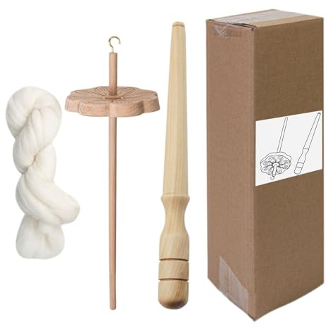 Oberwirtel Handspindel – klassiskt garnspinnverktyg | manuell spindelspindel för sömnad, vävning, virkning, stickning, textilhantverk, gör-det-själv-projekt, garnproduktion, kreativt hantverk