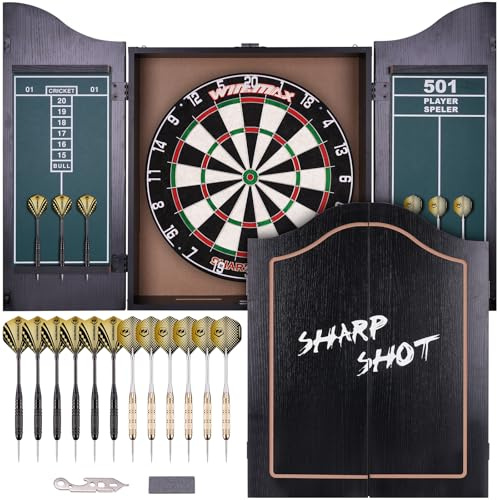 WIN.MAX darttavla – borst stålspets darttavla för vuxna borst stålspets darttavla set med 12 dartpilar metall