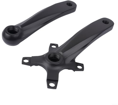 Jotekonoby Ensemble de bras de vélo en alliage d'aluminium pour 712 vitesses pour filetage Bcd 152 mm Longueur de manivelle Noir 9 sur 16 pédales 104 mm