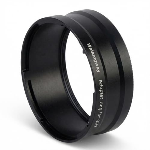 Walking Way 49mm Adaptador Objetivo Anillo para Ricoh GR III/GR III HDF, Aleación Aluminio, Compatible Filtros Circulares y Accesorios Roscados, Reemplazo Ricoh GA-1