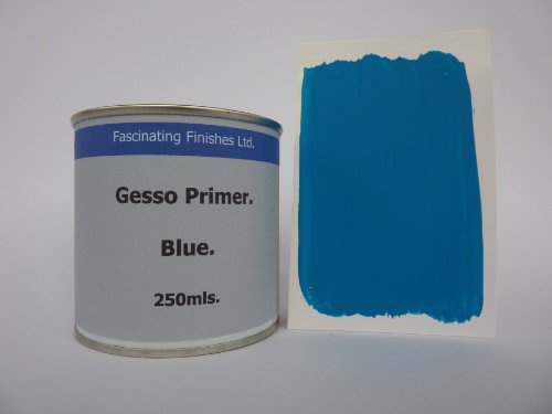 Fascinating Finishes Ltd 1 x 250ml Blue Gesso Primer For Canvas Wood Card For Oil/Acrylic Paints Jesso