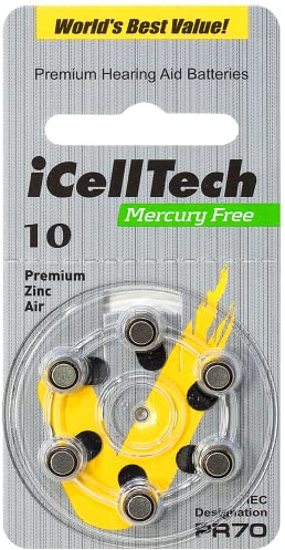 iCell Tech Size 10 Hearing Aid Batteries (120 batteries)