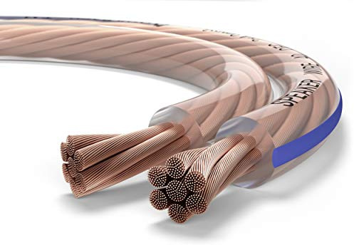 Oehlbach Speaker Wire SP-40 - Cavo per altoparlante stereo HI-FI, con OFC (rame privo di ossigeno), 2 x 4,0 mm², mini bobina, trasparente, 20 metri