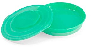 Twistshake-Platte | Babyteller mit luftdichtem Deckel | BPA-freier Baby-Entwöhnungsteller | Essenstrainingsteller | Lernteller für Kinder | 6m+ Baby-Futterteller | Neugeborenen-Essentials | Grün