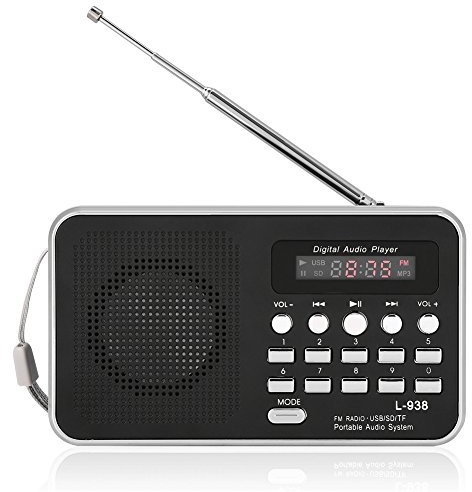 Portable Digital Audio Player, HiFi Music Speaker, Support FM Radio USB/TF/SD/MMC/FM/AUX Display, HD speaker with digital display screen Compatible with cellphones, tablets, laptops, MP3, MP4