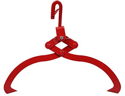 Wiltec Grappin forestier pour troncs – Ouverture max. 610 mm – Force max. 450 kg – Outil pince de levage avec 2 Mandrins de serrage – Griffe Pince forestière pour grumes, débardage