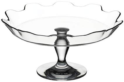 Footed Glass Cake Stand Muffin Patisserie Fruit Serving Tray Dish Plate