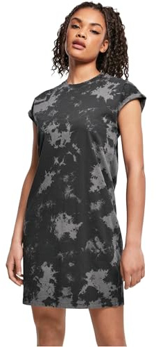 Urban Classics Ladies Bleach Dress Donna Miniabito Nero/Grigio M 100% Cotone