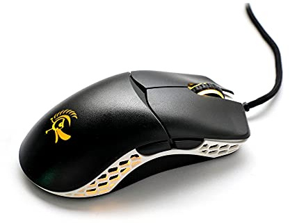 Ducky Feather Gaming Maus 65g – Symmetrisch für Rechts- & Linkshänder – PixArt 3389 Sensor mit 16.000 DPI – 7 Tasten – ARGB Beleuchtung – Paracord Kabel – Schwarz/Weiß