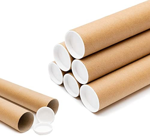 10 x A3/A4 Versandrollen für Poster, Kunstwerke, Gemälde, Dokumente, Blauabdrücke, 330 mm x 50 mm, Kartonrollen + Endkappen