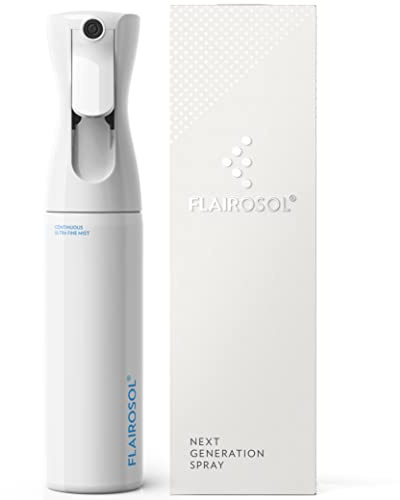 FLAIROSOL, The Original. Spray Bottle for Pets, Plants, Home and More, Ultra Fine Continuous Mist with 1,001 uses. Trusted by Professionals. Patented Technology. 300ml, White Bottle, Blue Print
