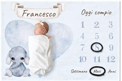 Coperta personalizzabile per bambini con motivo animali, motivo colorato, per neonati e neonate