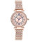 JewelryWe Uhren Damen Analog Quarz 30m wasserdichte Armbanduhr Elegant Luxus Glitzer Strass Römische Ziffern Zifferblatt Beiläufige Uhr Damenuhr mit Metall-Armband Rosegold