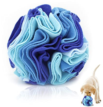 WishLotus Dog Snuffle Ball, Interactive Dogs Toys Ball, Dog Brain Stimulating Puzzle Toys for Dogs, Enrichment Game Feeding Mat Slow Feeder Stress Relief(Blue)