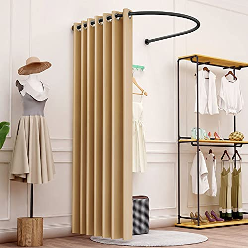 Mobile Dressing Changing Room U-Type Track Locker Room Wall-Mounted Fitting Room Simple Sun Shade for Office Outdoor Activities (Color 4 100X95CM)