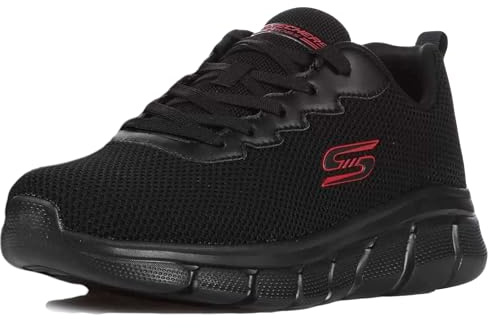 Skechers Bobs B Flex Chill Edge, Sneaker Uomo, Black Knit, 44 EU
