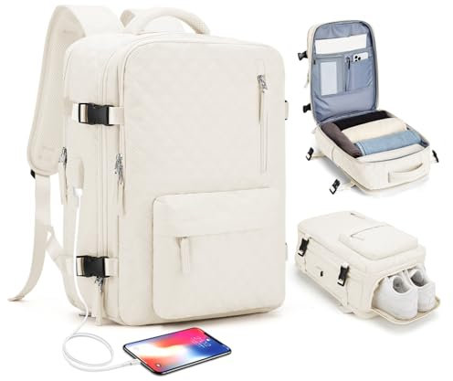 SZLX Ryanair Handgepäck 40x20x25 Rucksack für Flugzeug Handgepäck 45x36x20 für Herren Rucksack Wasserdicht Laptop Business Damen Travel Backpack Großer Reiserucksack mit Schuhfach