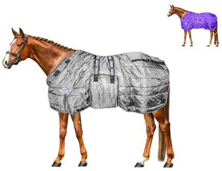 Derby Originals Nordic-Tough 420D Reflective Winter Horse Stable Blanket – Closed Front, 200g Insulated, Medium Weight for Cold Weather Protection
