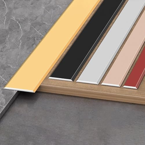 Raouoae Tira De Transición Para Piso, Perfil De Aluminio Anodizado, Cubre Juntas Para Suelos Laminados Y Vinilo, 135 Cm, 2 Piezas, Tira De Transición Para Pavimentos, Acabado Duradero(Silber,W:60 mm)