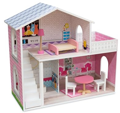 Teorema – Casa de los sueños de Madera, casa de muñecas con Muchos Accesorios, Altura 47 cm