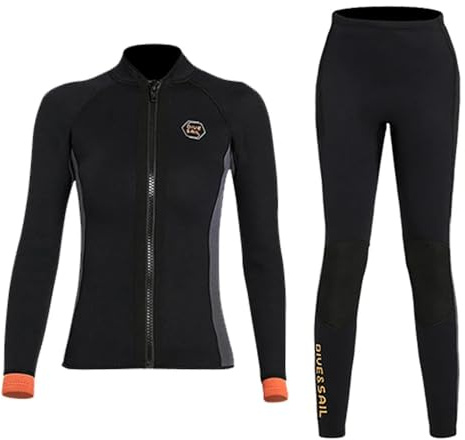 Combinaison de plongée deux pièces en néoprène de 3 mm pour homme et femme - Protection UV - Pour homme et femme - Taille M