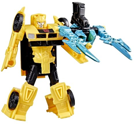 Transformers Hasbro Cyberworld, Bumblebee, Figura de Acción 2 en 1, Robot de Juguete o Coche Deportivo Amarillo, Accesorio de Cañón, Coleccionable, Regalos para Niños y Niñas 6 Años o Más