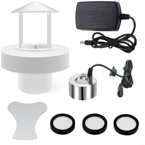 EXTRWORY Mist Maker Set,24V Atomizer Fogger,with Splash Guard Float 3 Replacement Discs,for Ponds Fountains Rockeries Indoor Outdoor Water Features Tanks Automatic Shut-Off