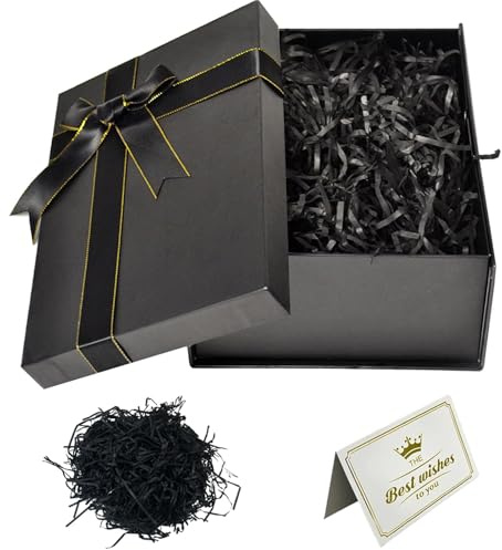 XWCHASA Presentask med lock, 29 x 21 x 10,5 cm, presentförpackning, födelsedag, presentlåda, gratulationskort, raffia shamper för bröllop, födelsedag, jul