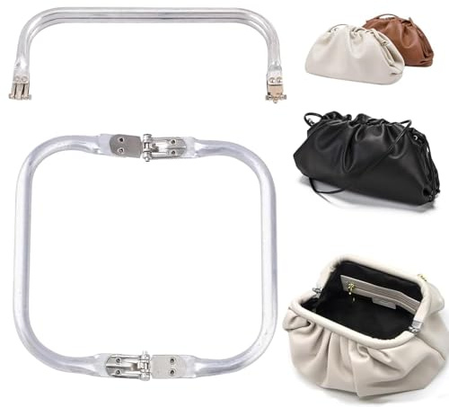 Norhogo 2 piezas marco tubular interno 25cm marcos de bolso de aluminio DIY tubular interno de forma cuadrada, asa bolsa marco, asas para bolsas de ganchillo para bolsas DIY