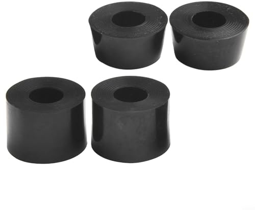 Hosrivae Skateboard Bushings Set for 7-Inch Trucks – PU Cushions (Cylindrical, Tapered, Bowl) + 4 Washers, 92A Hardness, Compatible with Skateboards, Longbo(BLACK)